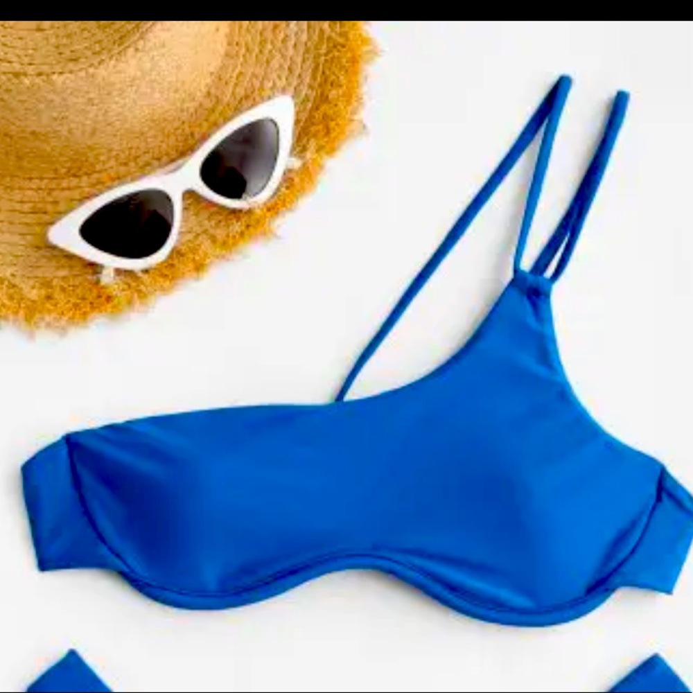 Mono Wire Blue, One Shoulder, Zaful Bikini Top
